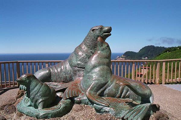 Statue at Sea Lion Point by Ken Scott, 1982, Oregon