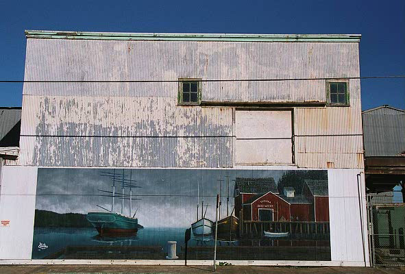 Mural with the Yaquina Brewery, Florence, Oregon