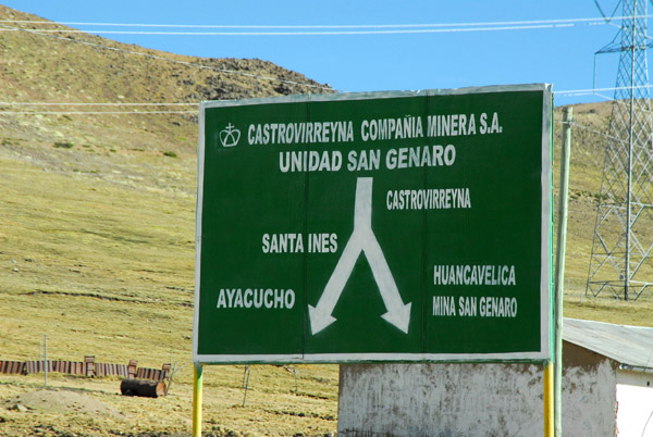 Santa Ins junction - sharp turn back for Ayacucho