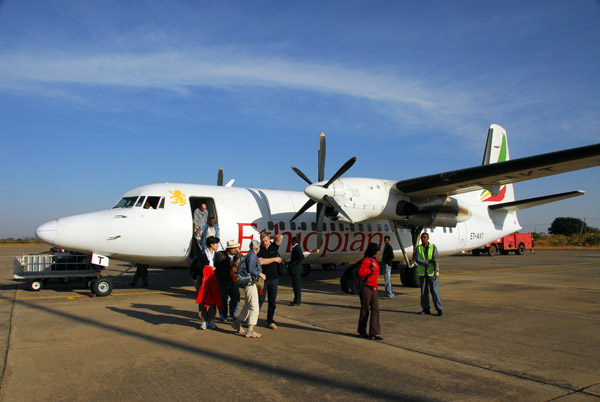 Arriving in Bahir Dar on Ethiopia Airways Fokker 50