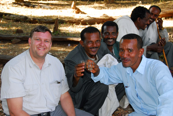 Keith and the Ethiopians toasting Timkat