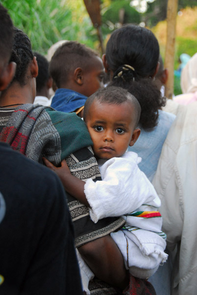Ethiopian child dressed in white