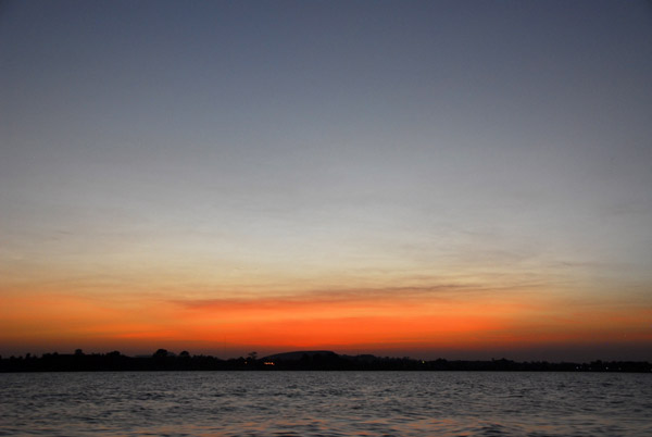Red horizon after sunset, Lake Tana
