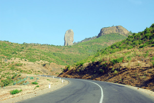 The road to Gonder climbing northwest from Addis Zemen