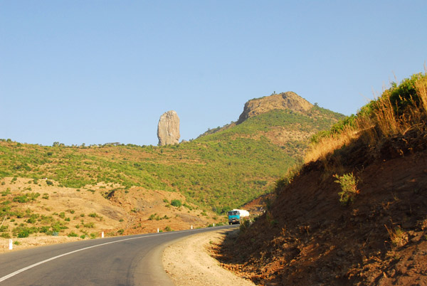 The road to Gonder climbing northwest from Addis Zemen