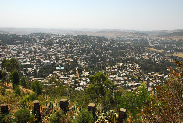 View southwest from the Goha Hotel terrace, Gondar