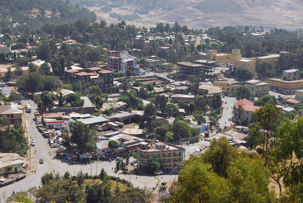 Part of downtown Gondar from the Goha Hotel terrace