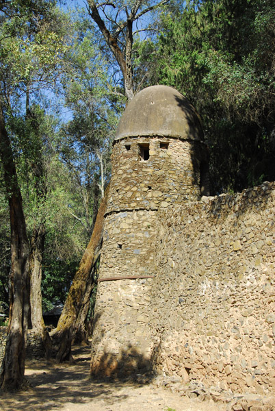 Outer wall with defensive tower, Debre Birhan Selassie Church
