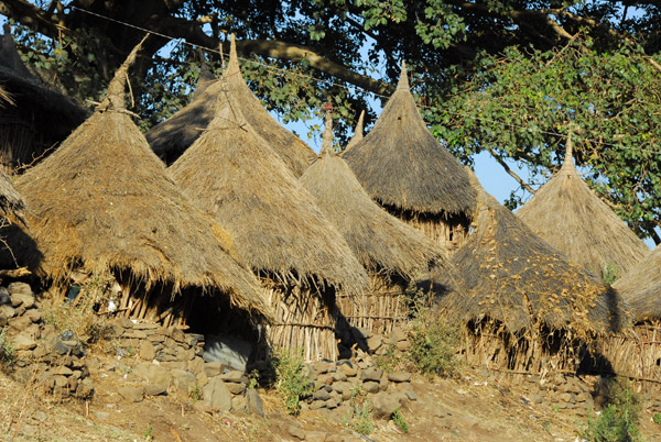 Thatched huts of the Orthodox seminary students along the castle walls