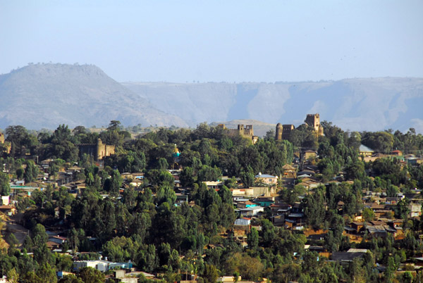 Distant view of the Royal Enclosure, Gondar