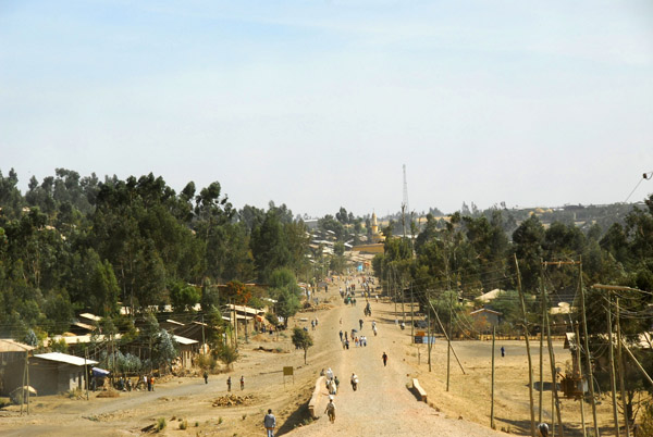 Highway 3 passing entering Dabat, Ethiopia