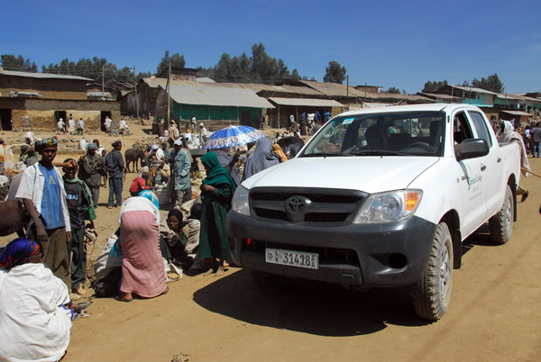 The truck from Simien Lodge fetching supplies in Debark