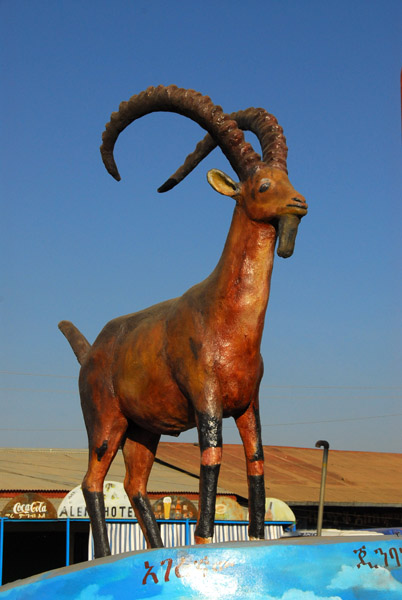Walia ibex statue, Main Street, Debark
