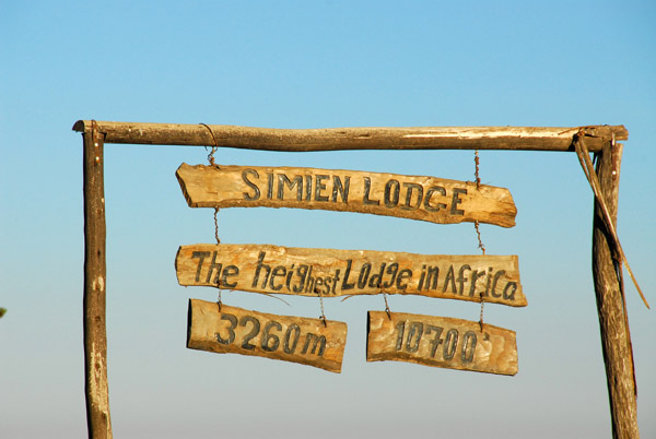 Simien Lodge - the Highest Lodge in Africa - 3260m (10700ft)