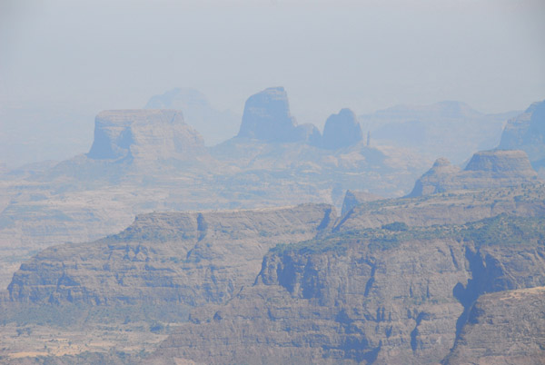 View of prominent pinnacles to the north of the Simiens