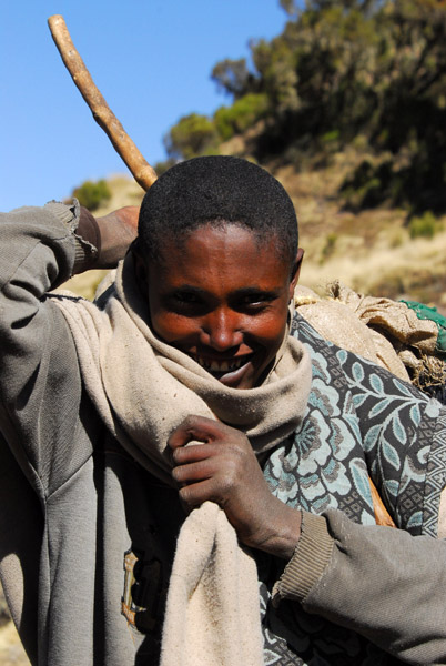 Ethiopians living within the Simien Mountains National Park