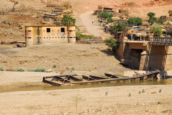 Remains of an older bombed out bridge from one of Ethiopia's earlier conflicts