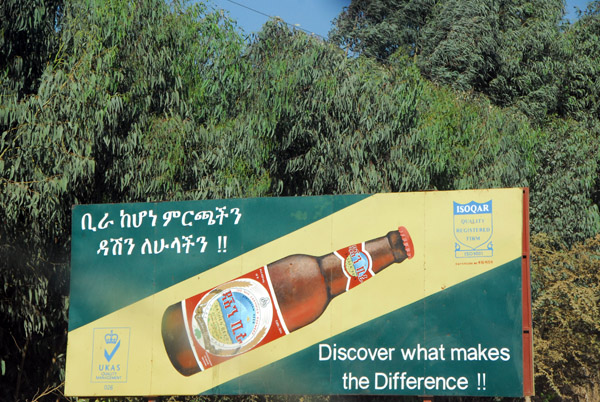 Billboard for Dashen Beer, Shire-Axum road