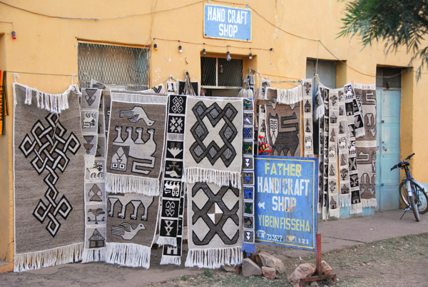 Ethiopian carpets at a shop, Axum
