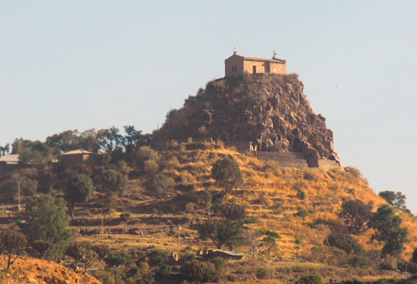 Church of St. Pentalewon on a hilltop east of Axum