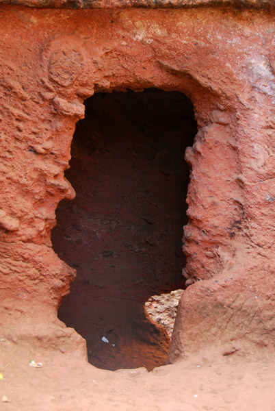 Rough hewn entrance to a side cave