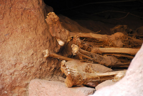Mummified remains of pilgrims who died at Lalibela