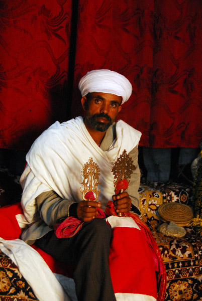 Priest with crosses, Bet Giyorgis