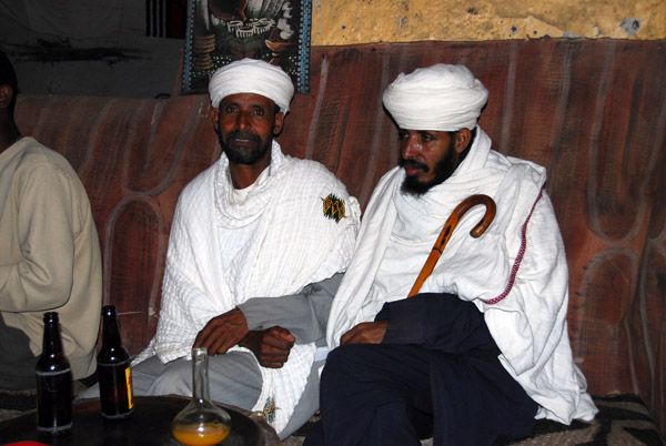 Ethiopian priests relaxing at the Tej house
