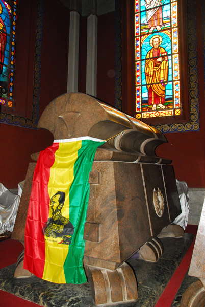Tomb of Emperor Haile Selassie (1892-1975) in the form of the Stele of Axum