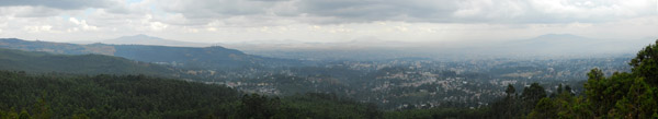 Panorama from Entoto Hills north of Addis Ababa on a cloudy day