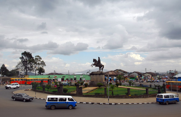 Emperor Menelik II roundabout in front of St George Cathedral
