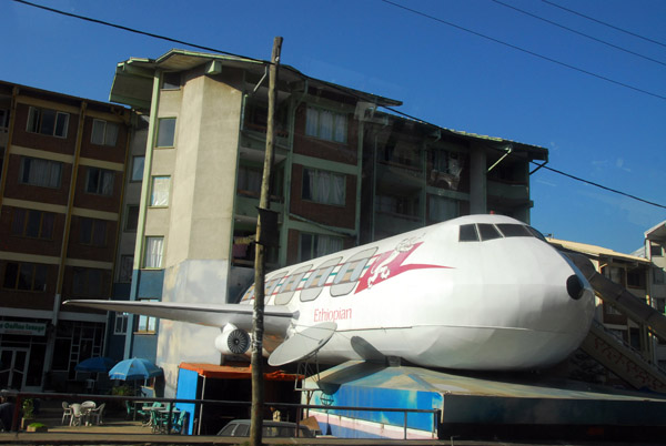 Airplane building along Bole Avenue, Addis Ababa