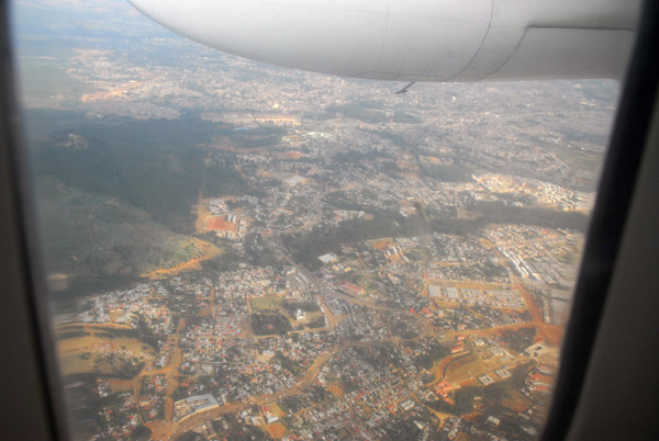 Arriving over Addis Ababa from the northwest