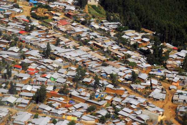 Tin roofs east of Bole Airport, Addis Ababa, Ethiopia (N8.991/E38.819)