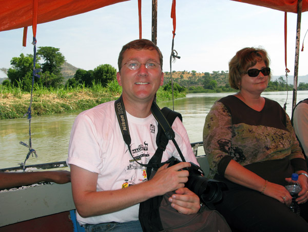 On the ferry across the Nile