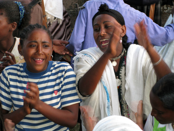 Girls at Debre Maryam's timkat celebration, Lake Tana
