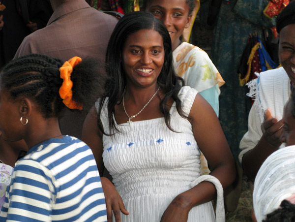 Young Ethiopian woman at Debre Maryam's timkat celebration, Lake Tana