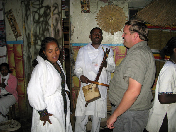 Keith and the traditional Ethiopian singer/dancer