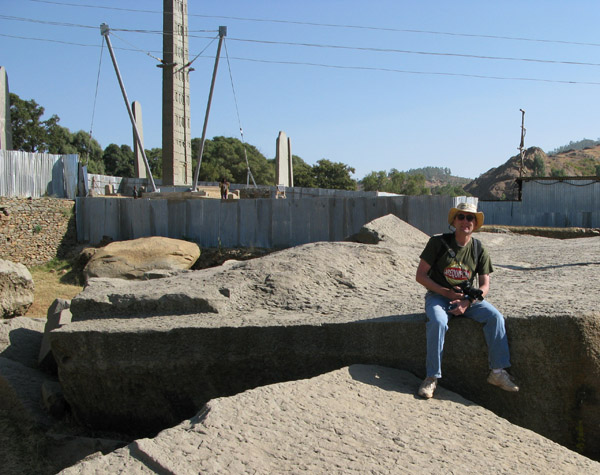 Sitting on the ruins of the Tomb of Nefas Mawcha, Axum