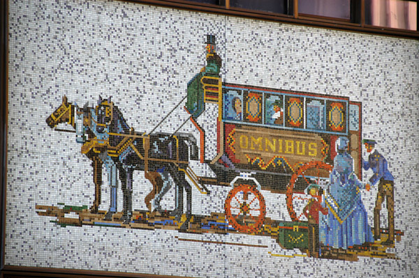 Mosaic of a stage coach, Adderley Street, Cape Town