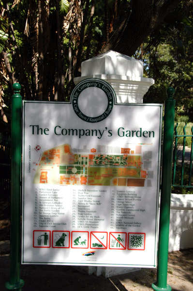 Map of the Companys Gardens, Cape Town
