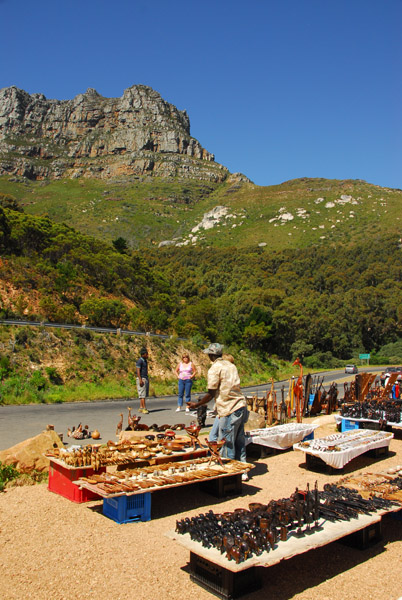 Souvenir sellers at a scenic overlook