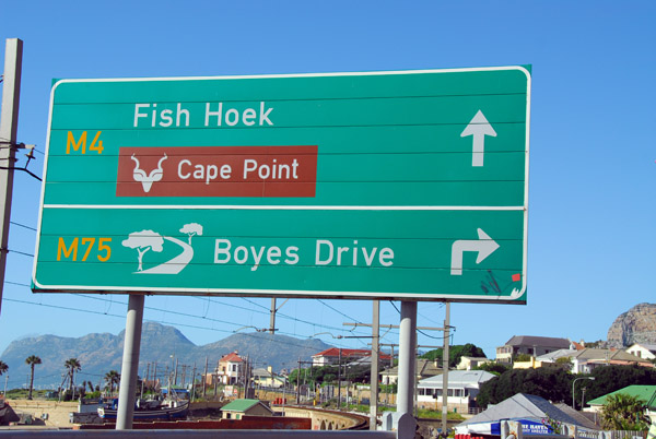 M4 to Fish Hoek and Cape Point or Scenic Boyles Drive...