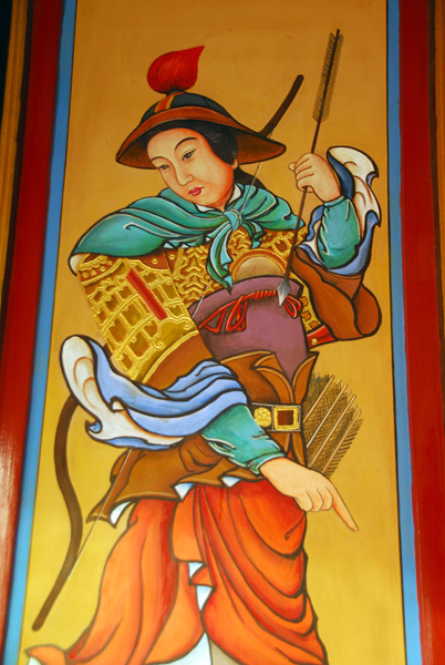 Painting of an archer by the stairs around the Cloud Dispelling Hall