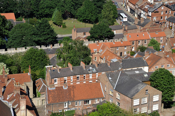 York city wall NW of Monk Bar from York Minster