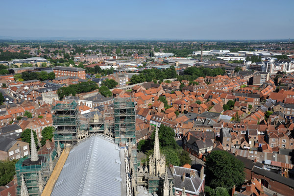 View east from the tower of York Minster