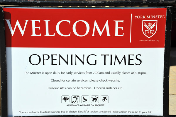York Minster opening times