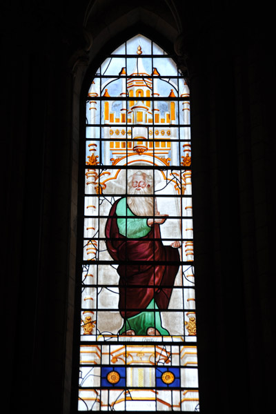 Stained glass window of Moses, York Minster