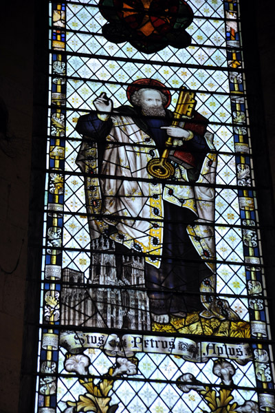Stained glass window of St. Peter, York Minster