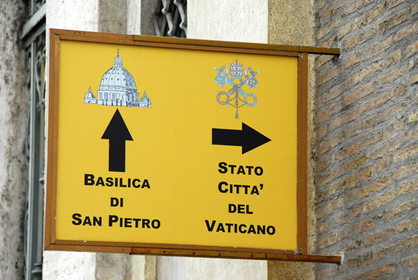 Vatican road sign - Basilica di San Pietro & Stato Citt del Vaticano